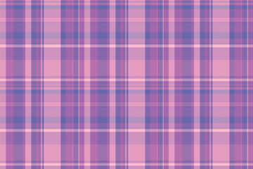 Womens fashion pattern fabric vector, repeat tartan seamless check. Sale textile plaid background texture in purple and violet colors.