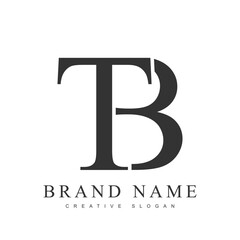 TB trendy logotype template. Initial letter t and b classic font style. Creative logo for company name or identity.