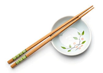 Two chopsticks isolated on a white background