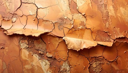 Fototapeta premium Peeling paint texture abandoned building close-up image industrial environment macro view aged aesthetics