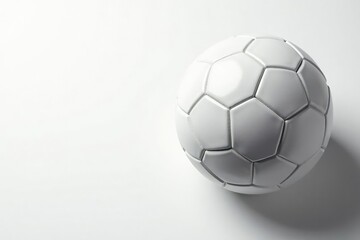 Overhead shot of pristine white football against pure white backdrop, texture, overhead, design