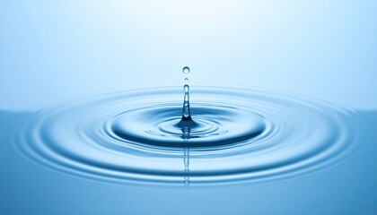 Dynamic water droplet ripple tranquil natural setting high-quality image close-up view visual concept of motion