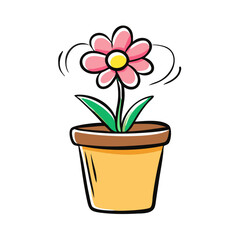 flower pot icon, flower pot vector illustration-simple illustration of flower pot, perfect for flower pot logos and icons