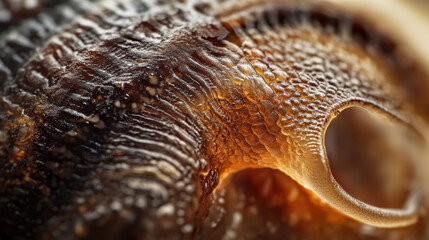 Close-up view of a textured sea creature showcasing intricate details and colors