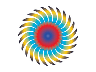 Colorful Rotating Fireworks Vector Illustration. Hypnosis. Flower vector illustration. Multicolored mandala.