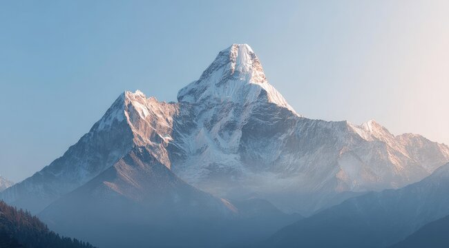 Majestic snow-capped mountain range