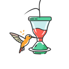 hummingbird feeder icon, hummingbird feeder vector illustration-simple illustration of hummingbird feeder, perfect for hummingbird feeder logos and icons