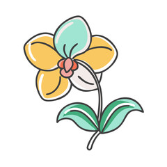 orchid flower icon, orchid flower vector illustration-simple illustration of orchid flower, perfect for orchid flower logos and icons