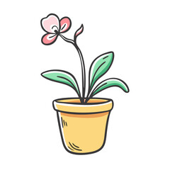 orchid pot icon, orchid pot vector illustration-simple illustration of orchid pot, perfect for orchid pot logos and icons
