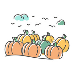 pumpkin patch icon, pumpkin patch vector illustration-simple illustration of pumpkin patch, perfect for pumpkin patch logos and icons
