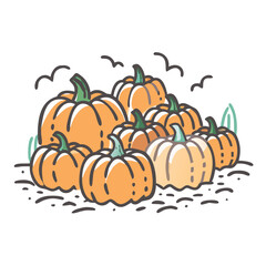 pumpkin patch icon, pumpkin patch vector illustration-simple illustration of pumpkin patch, perfect for pumpkin patch logos and icons