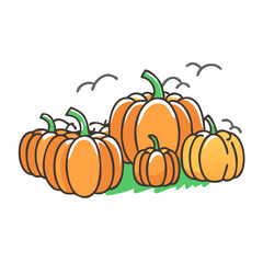 pumpkin patch icon, pumpkin patch vector illustration-simple illustration of pumpkin patch, perfect for pumpkin patch logos and icons