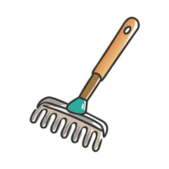 rake icon, rake vector illustration-simple illustration of rake, perfect for rake logos and icons