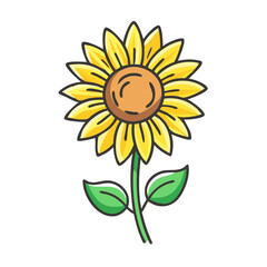 sunflower icon, sunflower vector illustration-simple illustration of sunflower, perfect for sunflower logos and icons