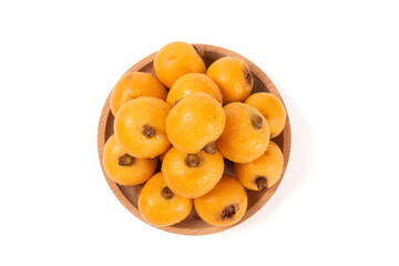 Ripe loquats fruit isolated on white background.