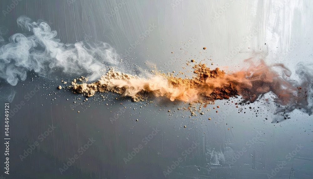 Poster explosive action across a smoky gradient abstract art display creative environment dynamic viewpoint