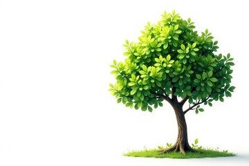 Obraz premium Small tree, leaves and branches, against white, plant, white background