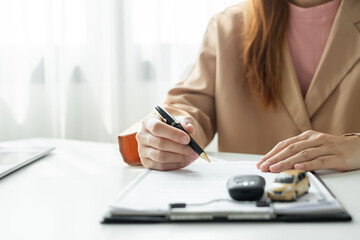 Car Dealer concept, Car insurance, loans and Car rentals