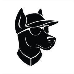 black dog head vector illustration