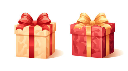 Gift Box with Bow Icon Isolated Stock Vector Cartoon - Modern Design Element for Greeting Cards and Seasonal Promotions