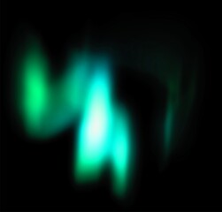 Abstract Teal and Green Light Swirls on Black Background Digital Art
