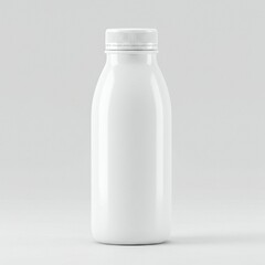 Blank White Plastic Bottle Mockup Perfect for Dairy, Juice, or Beverage Packaging Designs