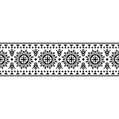 Stripe circle Ikat Aztec ethnic motive seamless pattern design in black and white color. Ethnic Illustration vector.