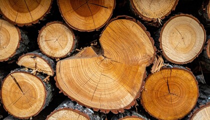 Fototapeta premium Wood cutting action forest location nature content outdoor environment close-up viewpoint timber concept