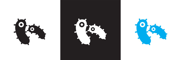 Microorganisms  icon. Vector illustration. isolated on white and black background. EPS 10