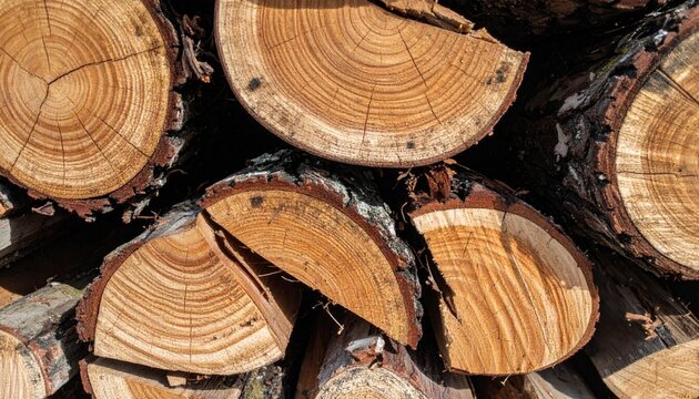 Log stacking event in a timber yard wood logs outdoor environment close-up view nature and industry context