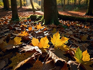 autumn leaves on the ground