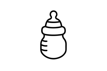 Baby Bottle Icon Line Art Graphic Design Element