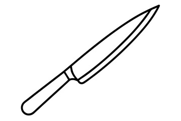 Line Art Illustration of a Kitchen Knife Paring Knife