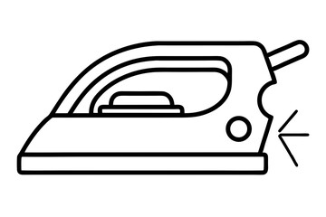 Line Art Illustration of a Steam Iron for Clothes Ironing