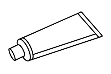 Line art illustration of a tube of toothpaste or cream