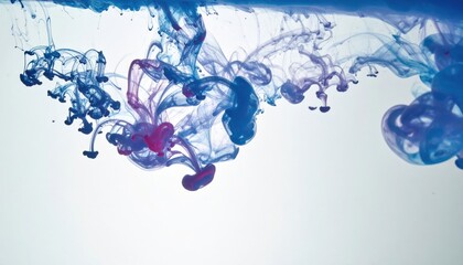 Obraz premium Ink swirls in water abstract art exploration studio vibrant colors close-up creative concept