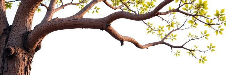Thick brown branches with knots isolated on white, tree branch, tree, knot