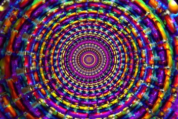 Symmetrical repeating circles forming a mesmerizing optical illusion, symmetry, circle