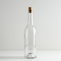 Empty Clear Glass Wine Bottle with Cork Stopper Perfect for DIY Projects and Crafts