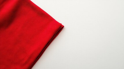 Close-up of folded red fabric on white background.