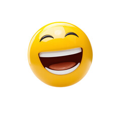 Fototapeta premium Laughing emoji isolated on white