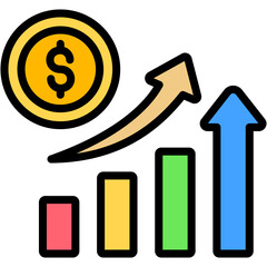 Sales Colour Icon Vector Illustration