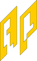 AP letter initial logo design template vector illustration. Yellow typography on white background. 