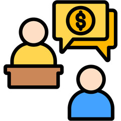 Consultative Selling Colour Icon Vector Illustration