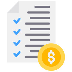Sales Receipt Fill Icon Vector Illusrtation