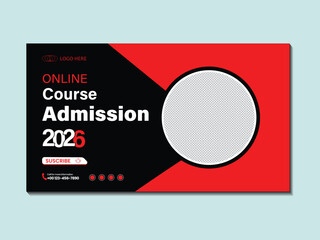  Distance Learning YouTube Thumbnail with Flat Illustration