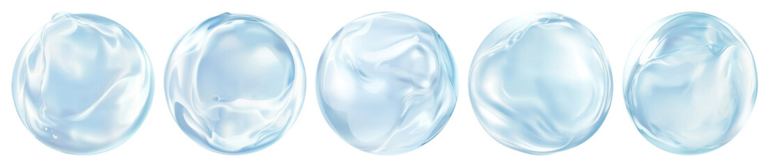 PNG Five glossy, translucent gel blobs transparent background.
