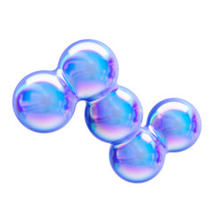 Modern geometric 3d metaball with glossy metallic texture. Isolated on white.