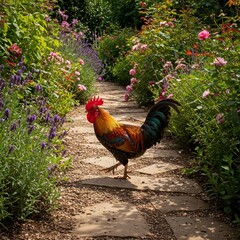 rooster in the garden