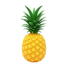 Fototapeta premium 3D Pineapple Tropical Fruit Render isolated on transparent background